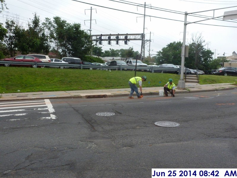 Lessner Electric marking the layout for  underground piping at Rahway Ave. (800x600)